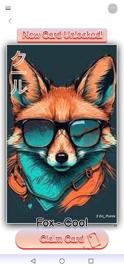 Fox card in app